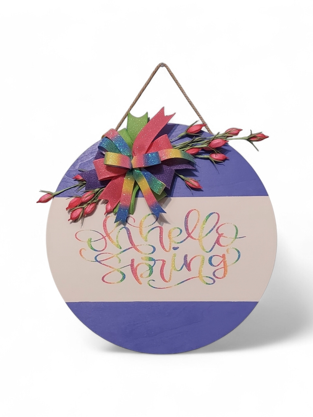 Handcrafted Hello Spring Sign